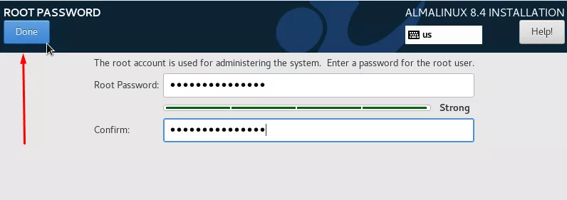 Configuring a root password on AlmaLinux