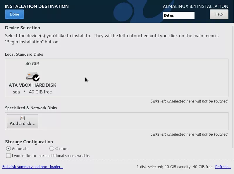 Configure disk partitions