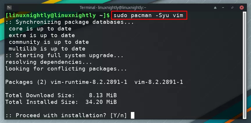 Installing a new package with pacman