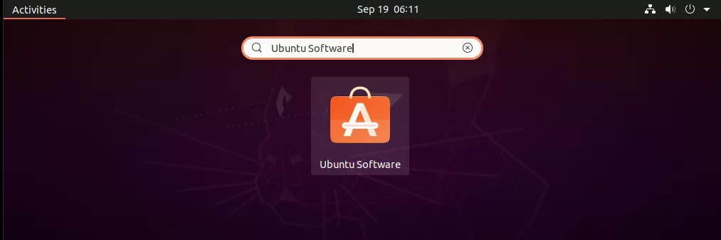 Searching for the Ubuntu Software application