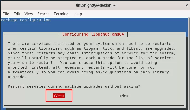 Restarting services automatically during Debian upgrade