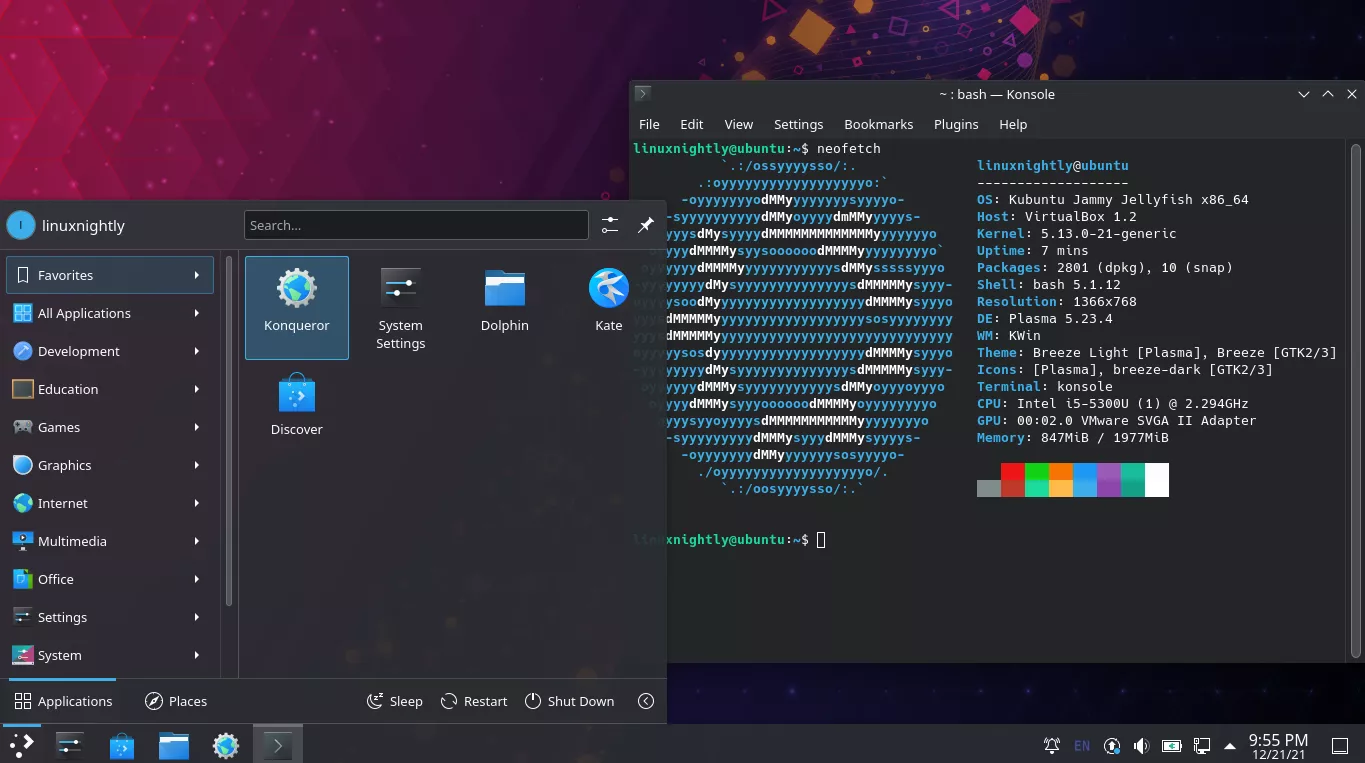 KDE Plasma desktop on Ubuntu