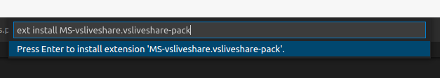 Installing Live Share Extension via command