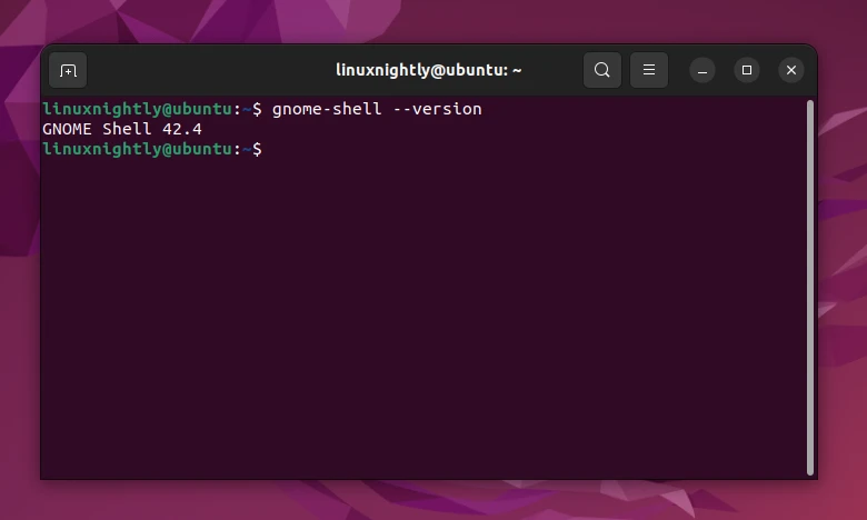 Terminal output from gnome-shell command