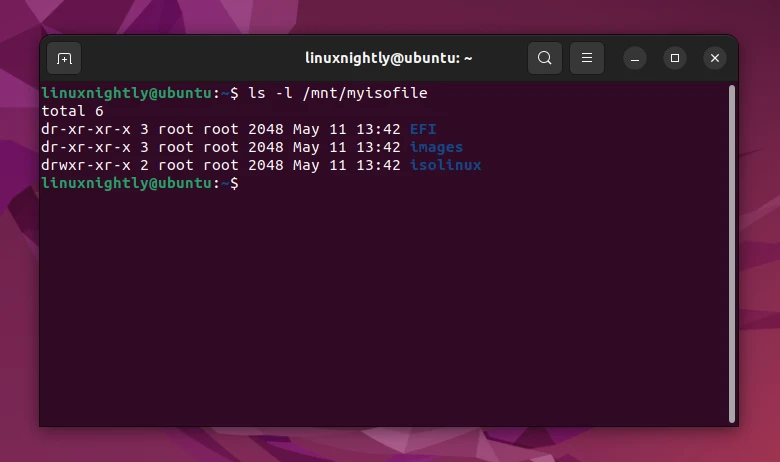 Viewing the contents of a mounted ISO file