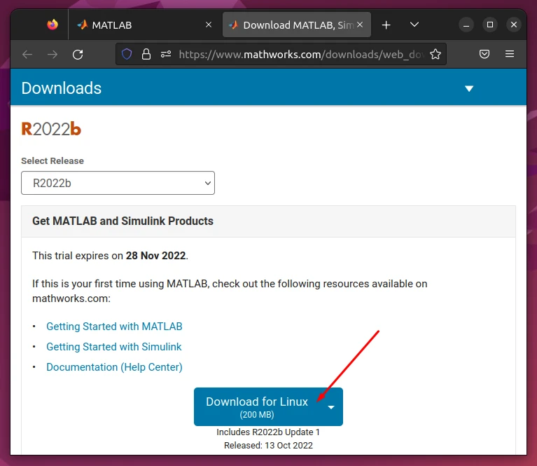Downloading Matlab from official website