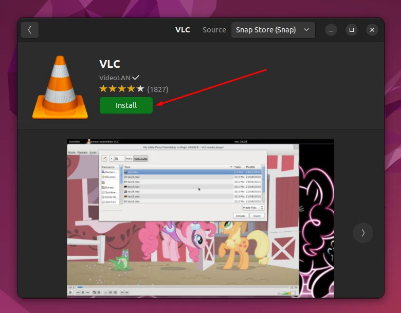 Installing VLC through Ubuntu Software Center