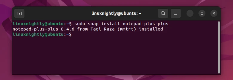 Installing a snap package on Ubuntu