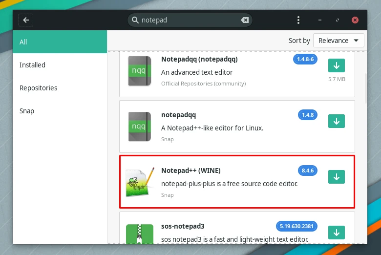Installing Notepad++ via Package Manager on Manjaro