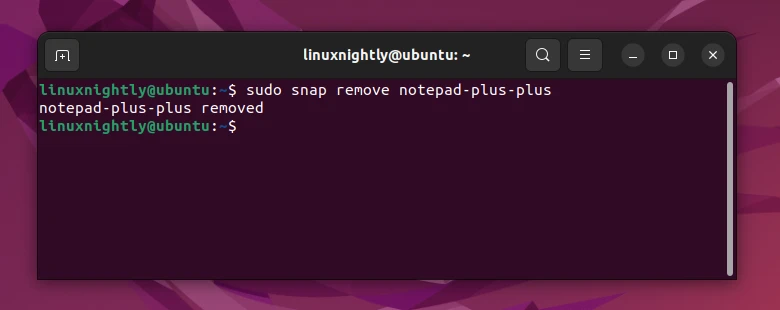 Removing a snap package from Ubuntu