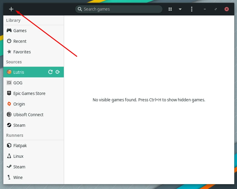 Adding a game via Lutris app