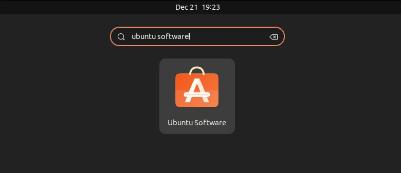 Opening Ubuntu Software from the Activities menu