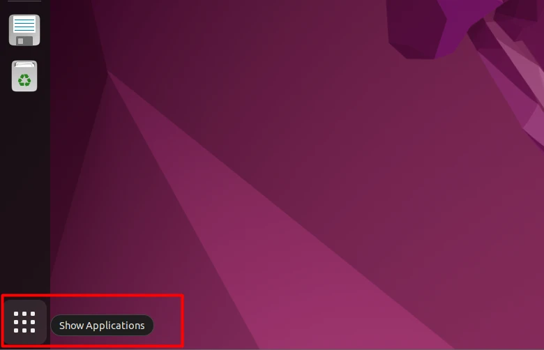 Opening Applications menu on Ubuntu