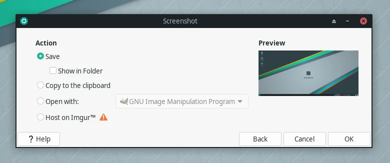 Taking a screenshot on Manjaro