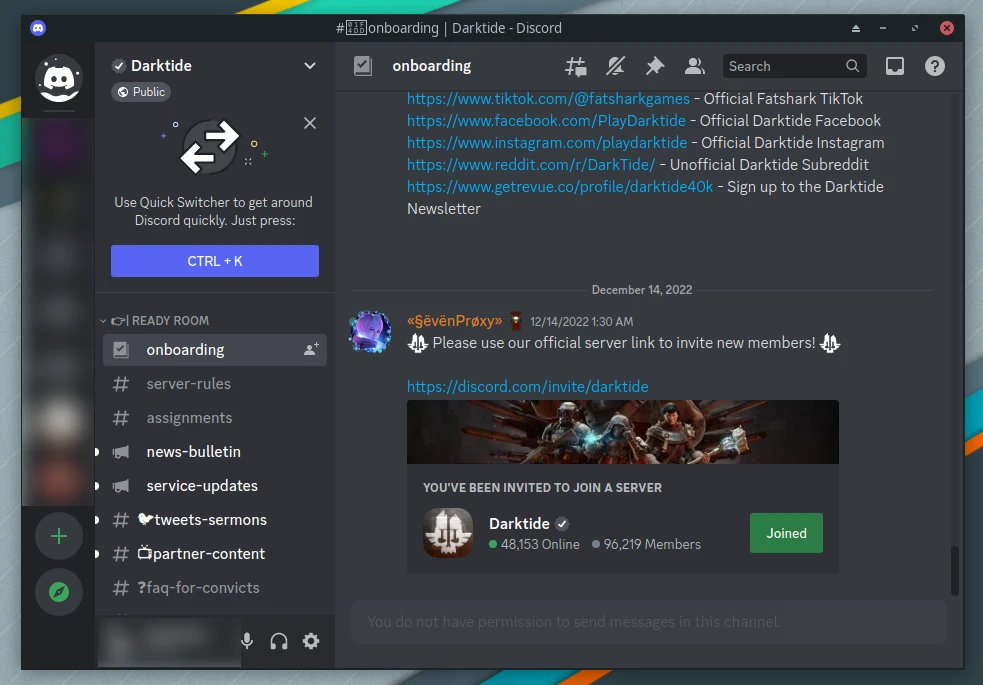 Showing Discord platform