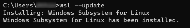 Updating WSL from Windows command prompt